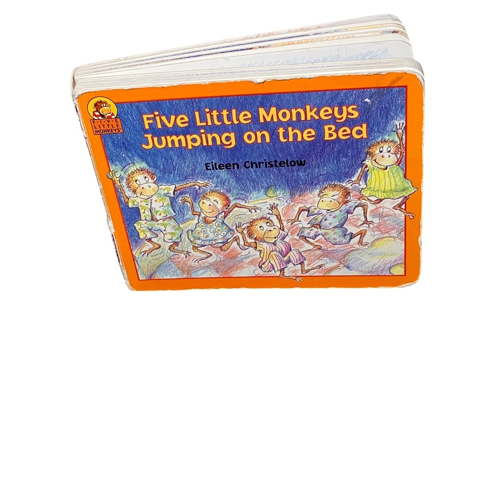 Vintage Clarion Books Five Little Monkeys Board Book Kids OS Eileen Christelows